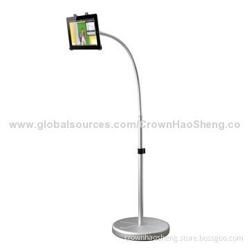 Heavy duty retractable floor stand mount for iPad
